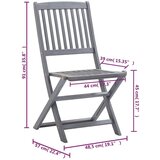  Sklopive vrtne stolice s jastucima 6 kom masivno bagremovo drvo | shoptok.hr