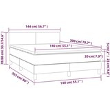  Box spring postelja z vzmetnico LED črna 140x200 cm blago, (20790731) | Shoptok.si