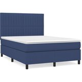 vidaXL Box spring postelja z vzmetnico modra 140x200 cm blago, (20895549) Cene