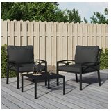  Vrtni stol s sivimi blazinami 68x76x79 cm jeklo | Shoptok.si