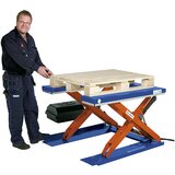 Edmolift Dvižna miza ploske oblike, DxŠ 1450 x 1085 mm, dvig do 800 mm, plošča v obliki črke U, 230 V, z ročnim upravljalnim elementom | Shoptok.si