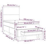  S oprugama i madracem tamnosivi 90 x 190 cm od tkanine | shoptok.hr