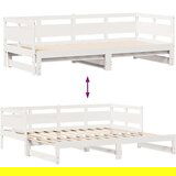 vidaXL Izvlečna dnevna postelja s predali bela 80x200cm trdna borovina | Shoptok.si