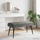  Klupa s gumbastim tkanjem Tamnosiva 80 x 40 x 46 cm Baršun | Eponuda.com