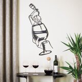 Wallity Zidna dekoracija Glass of Wine Girl-APT749 L, 48x99 cm, 1.2 mm, Crna Cijene