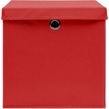 vidaXL Škatle s pokrovi 4 kosi 28x28x28 cm rdeče | Shoptok.si