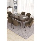 Hanah home Set Trpezarijski sto i 6 stolica Eva, smeđa | Eponuda.ba