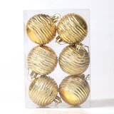 INF Božični okraski Zebra Ball 6 cm - Komplet 6, praznični okraski za drevo Gold, (5000078478) | Shoptok.si