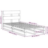 vidaXL Okvir kreveta bez madraca bijeli 90 x 200 cm masivna borovina | shoptok.hr