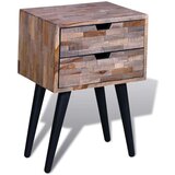 vidaXL Nočna omarica z 2 predaloma iz predelane tikovine | Shoptok.si