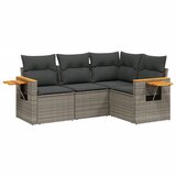  4-dijelni set vrtnih sofa od poliratana s jastucima sivi | shoptok.hr