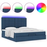 vidaXL Otomanski krevet s madracem i LED plavi 160x200cm tkanine | shoptok.hr