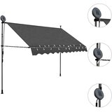 Tenda na ručno uvlačenje s LED svjetlima 300 cm antracit | shoptok.hr