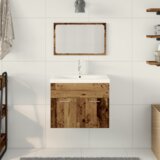 vidaXL Setovi Smeđa, Bijela 60 x 38.5 x 46 cm Masivno drvo, Keramika | shoptok.hr
