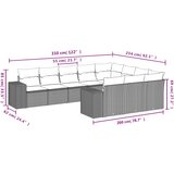  10-dijelni set vrtnih sofa s jastucima bež od poliratana | shoptok.hr