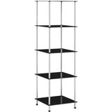 Police s 5 razina crne 40 x 40 x 130 cm od kaljenog stakla | Eponuda.com