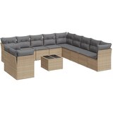 Maison Chic Seti vrtnega pohištva - Vrtna garnitura - Vrtni pohištvo set 12-delna z blazinami bež poli ratan, (21815061) | Shoptok.si