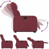  Električni naslonjač na podizanje od tkanine boja vina | shoptok.hr
