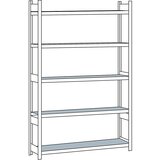 SCHULTE Široki regal, z jekleno polico, višina 3000 mm, širina 2000 mm, osnovni regal, globina 400 mm | Shoptok.si