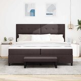  Krevet s opruga kutije Tamno smeđa 200 x 200 cm tkanina | shoptok.hr