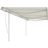 vidaXL Ročno zložljiva tenda s stebrički 6x3,5 m krem, (20728939) | Shoptok.si
