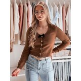 DStreet Sweter damskie krótki one size z kokardką LAMURE brązowy | Shoptok.si