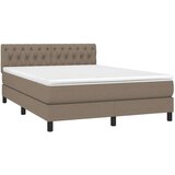  S oprugama i madracem smeđesivi 140 x 190 cm od tkanine | shoptok.hr