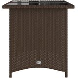  Vrtni stol sa staklenom pločom smeđi 110x68x70 cm od poliratana | shoptok.hr