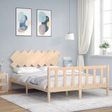 Maison Chic Posteljni okvir - Dvoposteljna postelja - Zakonska postelja brez vzmetnice 140x200 cm trdna borovina-J10847, (21771964) | Shoptok.si
