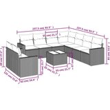 vidaXL 10-dijelni set vrtnih sofa poliratan s jastucima svijetlosivi | shoptok.hr