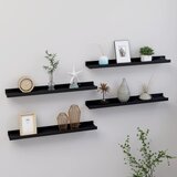  Zidne police 4 kom crne 60 x 9 x 3 cm | shoptok.hr