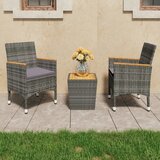 vidaXL 3-dijelni bistro set od poliratana i bagremovog drva sivi Cijene