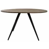 Light & Living Črna/temno rjava okrogla jedilna miza z mizno ploščo iz akacije ø 140 cm Turi –
