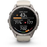 Garmin multisport GPS sat fēnix 9 Pro 43 mm, titanij, silikonski remen maglovito sive / tamne pješčane boje | shoptok.hr