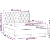 vidaXL Krevet box spring s madracem LED plavi 180x200 cm od tkanine | shoptok.hr