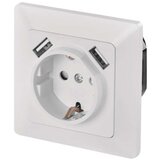  Vtičnica z USB 2,1A max., schuko, bela Cene