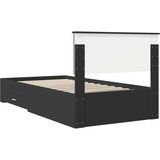  Konstrukcija postelje z vzglavjem Črna in srebrna 100 x 200 cm, (5000103375) | Shoptok.si