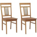  Stolac za blagovanje 2 pcs Prirodna Čvrsto drvo od gume | shoptok.hr