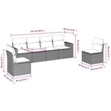  6-dijelni set vrtnih sofa s jastucima bež od poliratana | shoptok.hr
