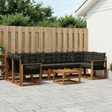  Set vanjskih sofa 8 kom. Prirodna i crna | shoptok.hr