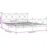  Metalni okvir kreveta uzglavlje i podnožje bijeli 183x213 cm | shoptok.hr