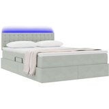 vidaXL krevet s led lampica svijetlo siva 140 x 190 cm baršun | shoptok.hr