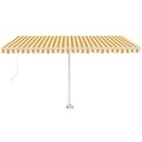  Tenda na ručno uvlačenje s LED svjetlima 400x350 cm žuto-bijela | shoptok.hr