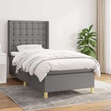  Box spring postelja z vzmetnico temno siva 100x200 cm blago, (20900466) Cene