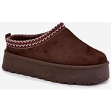 Boto Low Women's Snow Boots with Embroidery on Platform Chocolate Narirya | Shoptok.si
