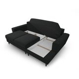 Cosmopolitan Design Crna baršunasti sklopiva/s prostorom za odlaganje kutna garnitura (s desnim kutom/s ležaljkom) Kyoto – | shoptok.hr