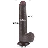 Lovetoy sliding-skin - dvoslojni dildo s vakumskom čašom - 20,8 cm (smeđa) | shoptok.hr