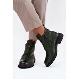 Boto Insulated Women's Boots with Zipper with Decorative Detail Dark Green Roselle | Shoptok.si