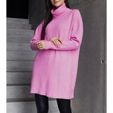 Gemre Long Pink Soft Turtleneck Sweater Kali | Shoptok.si