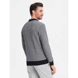 Ombre Men's pique knit bomber jacket - black | shoptok.hr